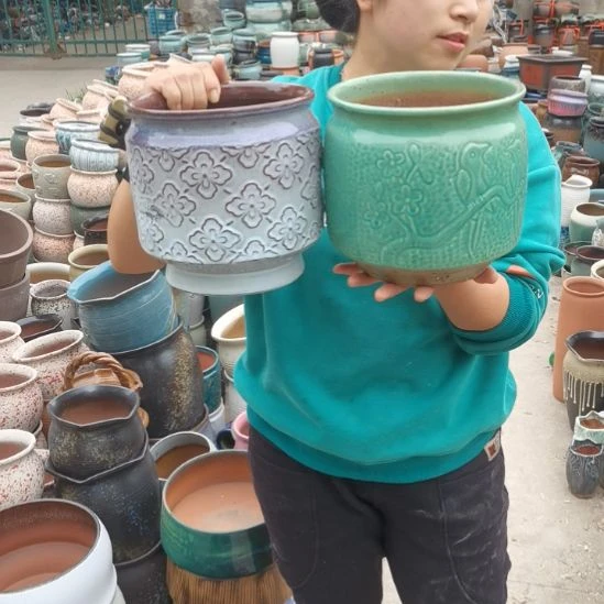 红陶瑕疵两个盆子