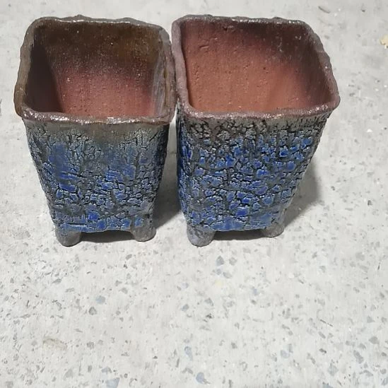 红陶13/19瑕疵两个盆子