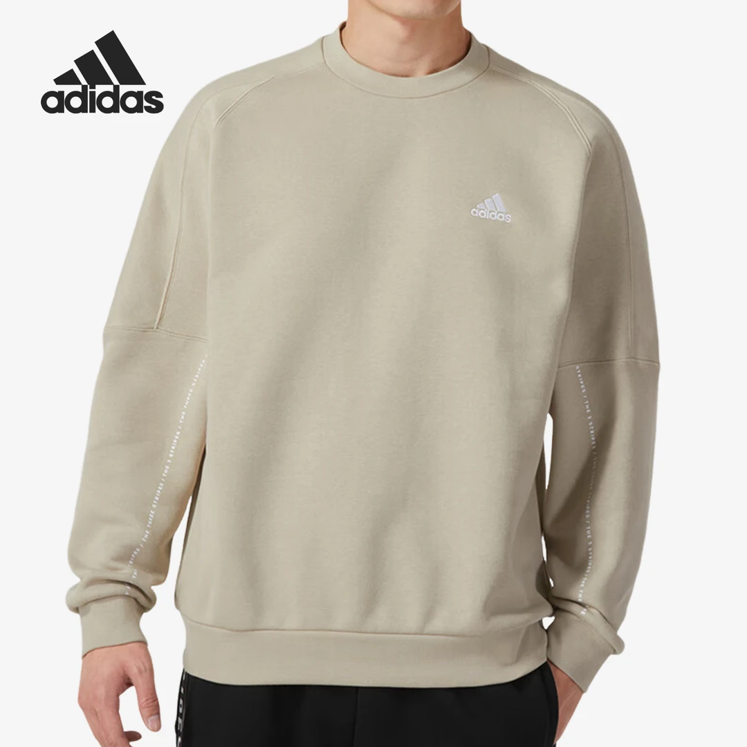 Adidas阿迪达斯正品新款情侣加绒运动休闲圆领卫衣IK7328