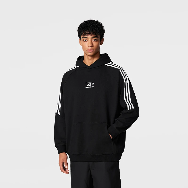 【Achock官方店】潮牌拼接印花高级感连帽卫衣国潮美式套头连帽衫