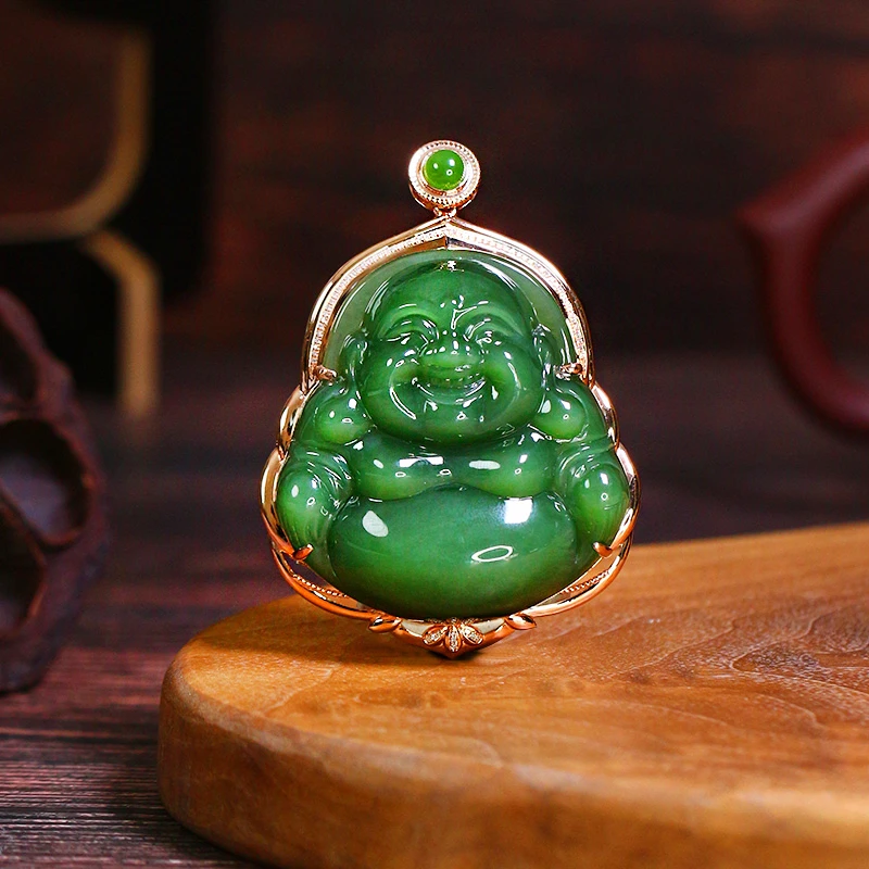 【缅玉世珍】和田玉吊坠佛公【5506V】