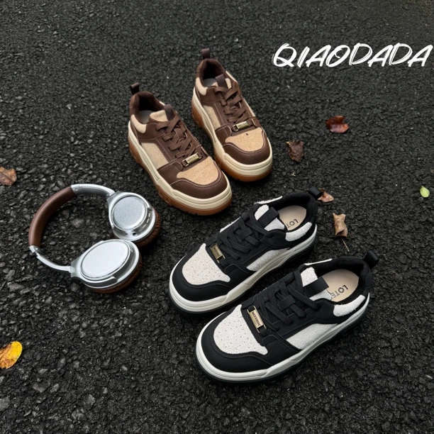 QIAODADA 【熊猫板鞋】拼色百搭时尚潮鞋休闲板鞋687 （no退no换）