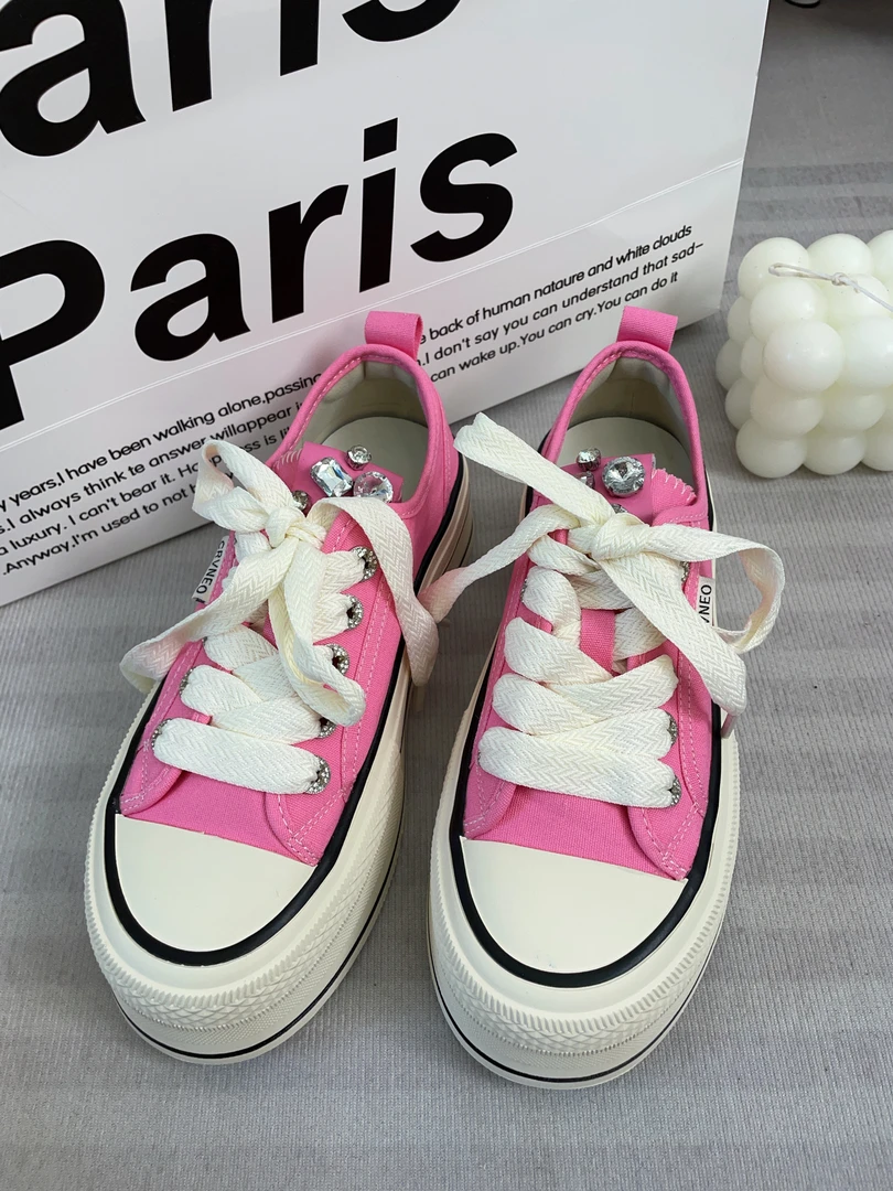 QIAODADA时尚潮流百搭水钻松糕板鞋L 9601 （no退no换）