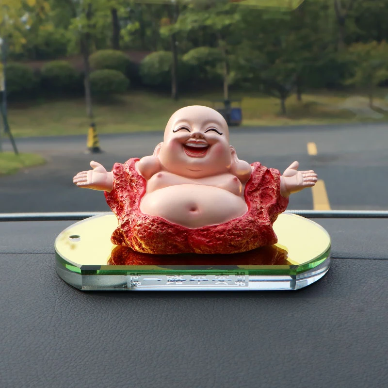 汽车摆件弥勒佛车载车内车上车前中控台招财保平安佛像摆件装饰品