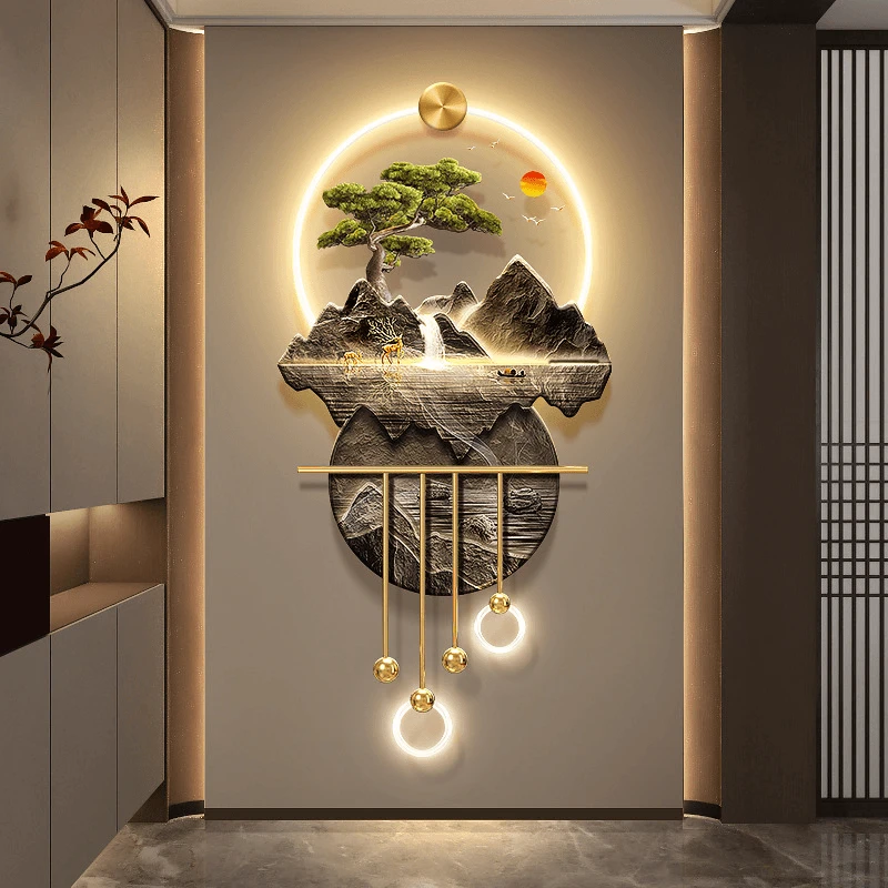 大气立体感装饰画轻奢福禄玄关装饰画办公室高档挂画走廊茶室挂画