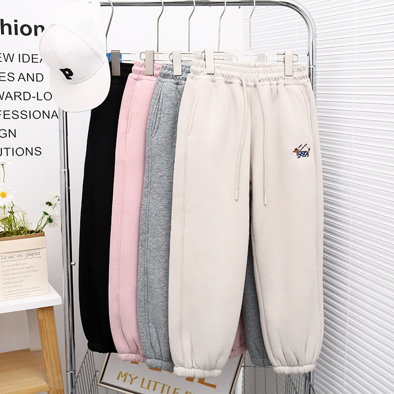 冬季新款女童加绒加厚裤子秋装保暖百搭休闲裤大童zb3811简约童品