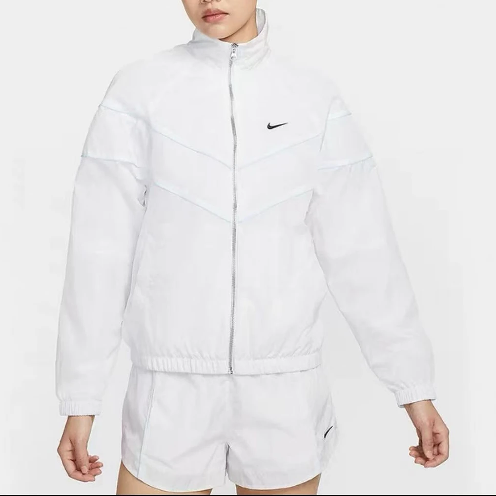 NIKE/耐克女子白色宽松梭织拉链夹克外套 FV6305100 #HB
