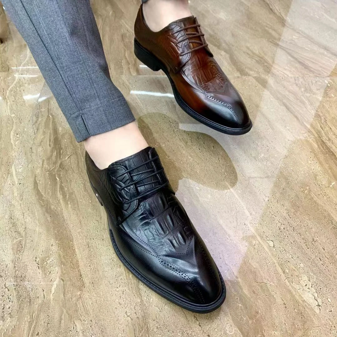广州男鞋真皮透气商务皮鞋休闲皮鞋休闲男皮鞋休闲皮鞋男士休闲