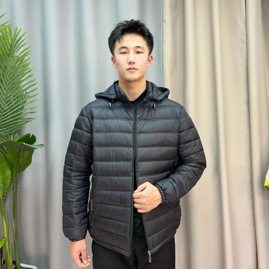 男士新款厚款拆卸帽纯色保暖外套春秋冬款休闲时尚男士棉衣外套