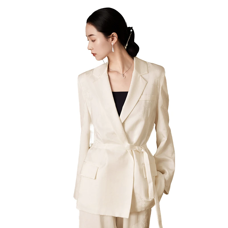 Eachway/艺之卉【新中式西装】淡雅提花舒适自然西装外套TMU11E0325