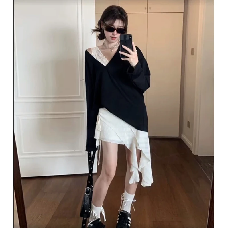 2025新款秋冬季韩系气质设计感不规则半身裙奶盐系时尚轻熟短裙女