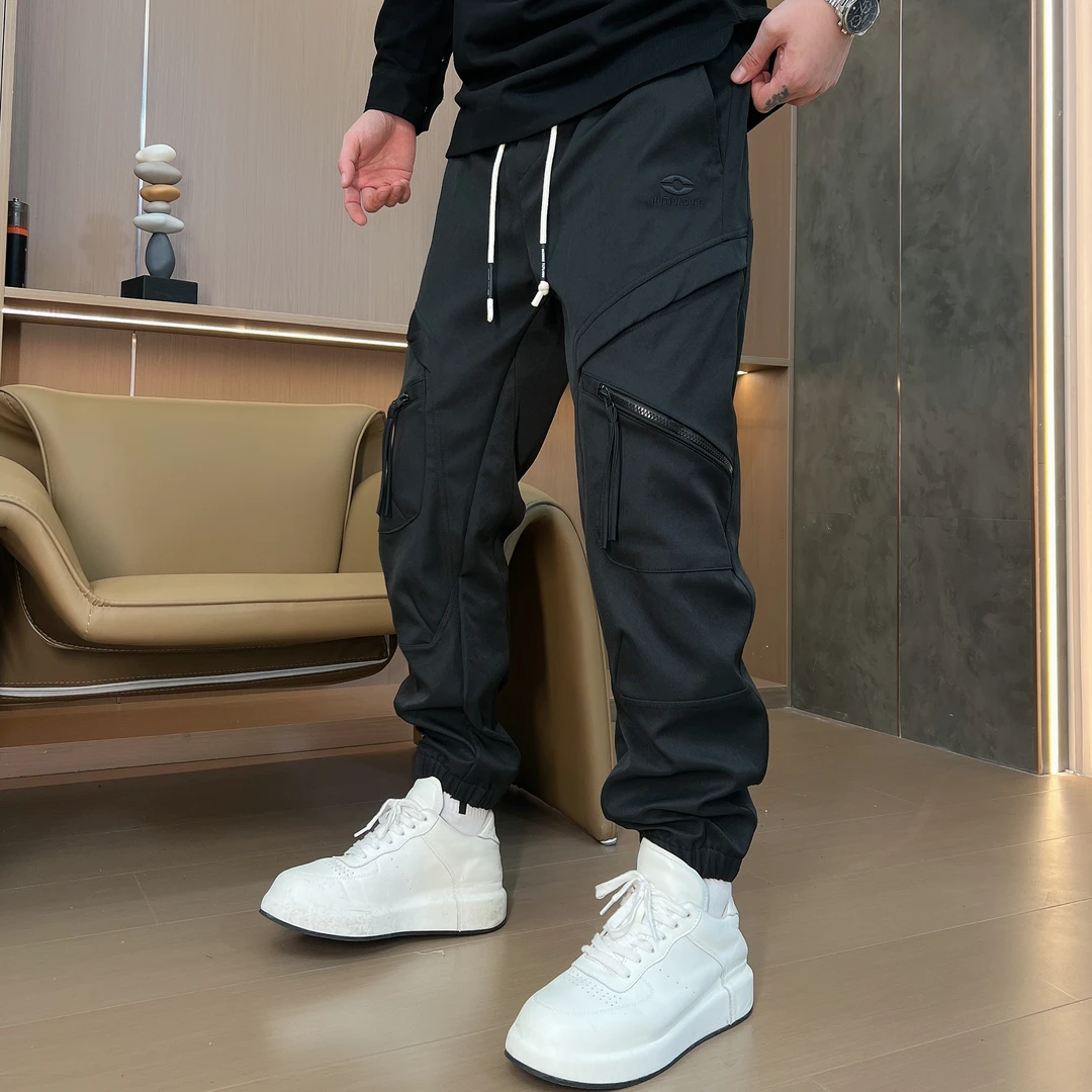 DB 男装秋季新款拉链大口袋休闲裤男简约百搭洋气时尚长裤-06