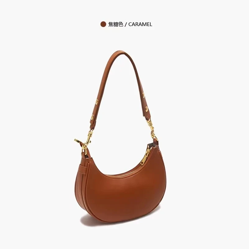 2024新款单肩包马鞍包百搭手提斜挎月牙包时尚休闲女士小众经典爱