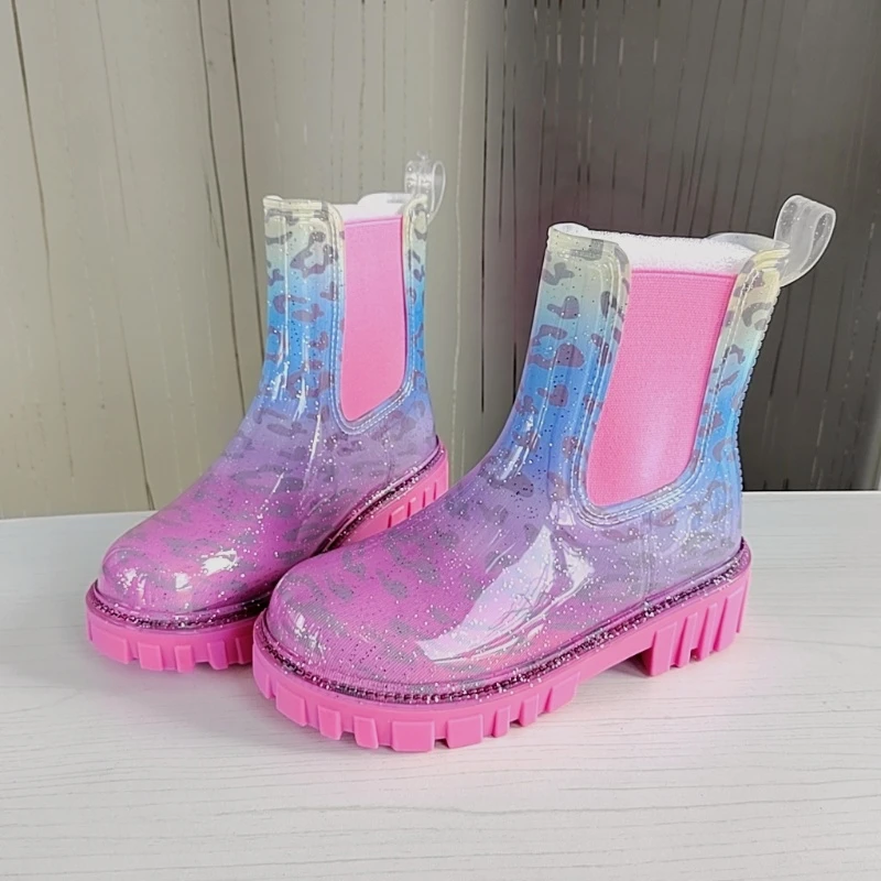 新款短筒女雨鞋时尚马丁靴潮流厚底雨靴防水防滑百搭洋气水鞋女