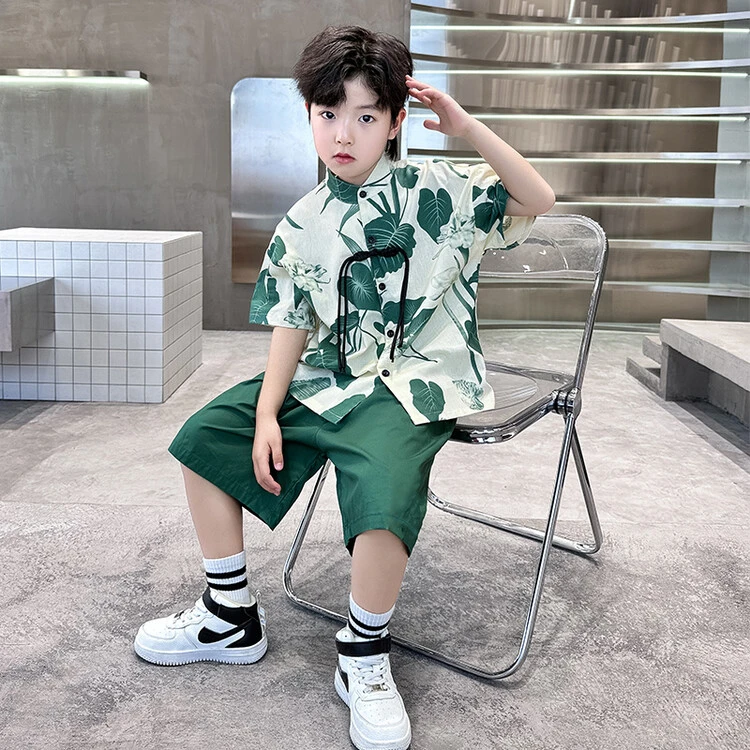 男童夏装汉服套装2025新款大儿童夏季中式短袖演出服男孩夏款唐装