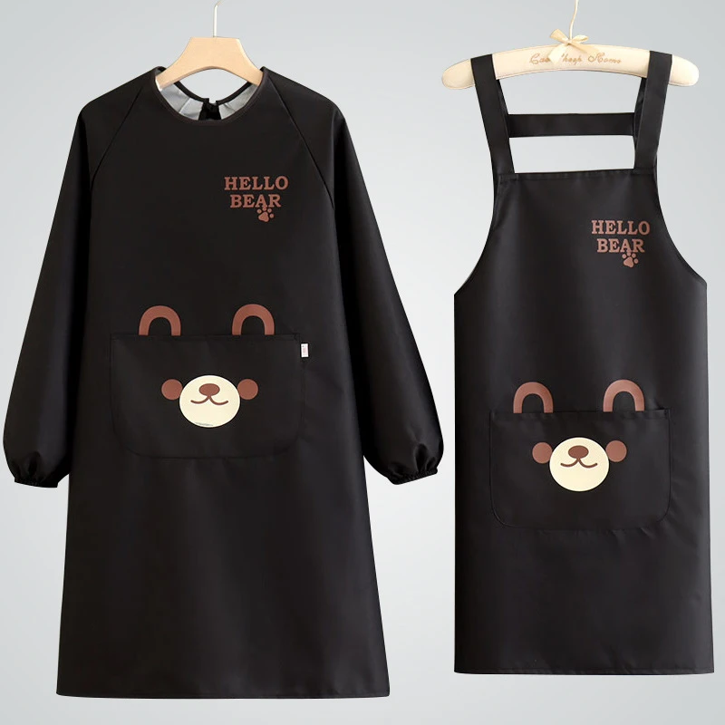 防水围裙厨房做饭家用防油工作上班餐饮专用饭店画画长袖罩衣男女