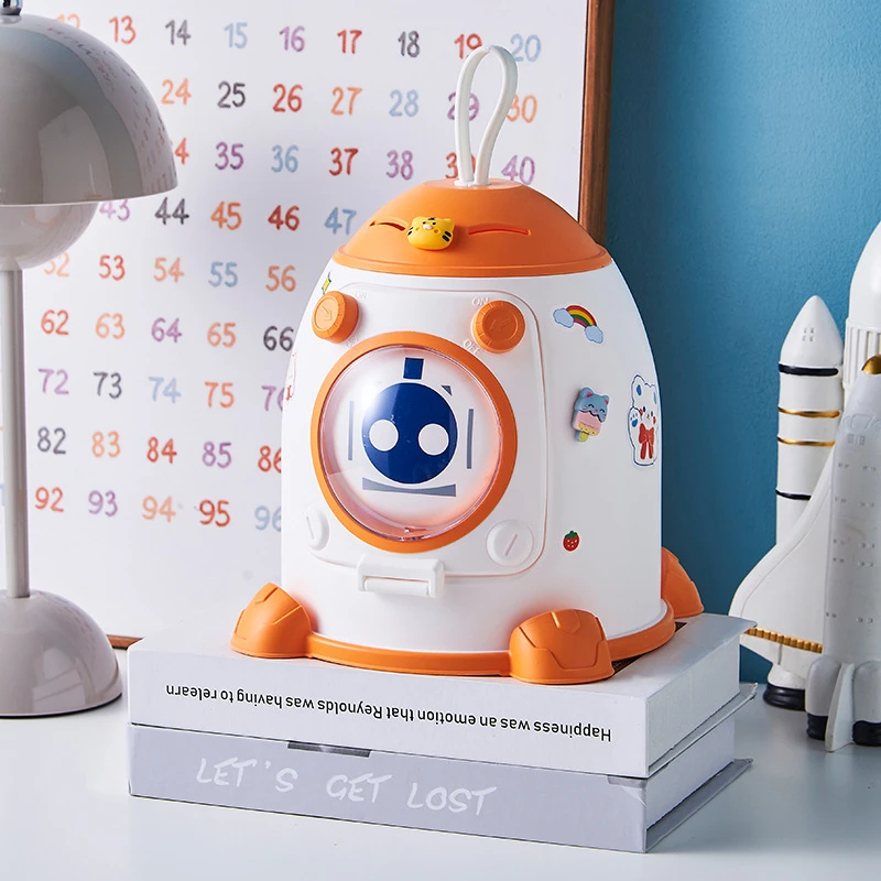 火箭存钱罐可存可取储蓄罐大容量创意卡通储蓄箱儿童玩具礼物摆件