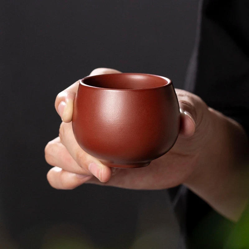 宜兴紫砂手工原矿紫砂杯大红袍龙蛋茶杯主人杯单杯客杯茶杯家用