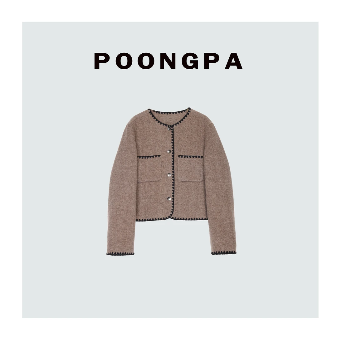POONGPA/“经典贵气” 复古精致小香外套/小众设计中大码显瘦