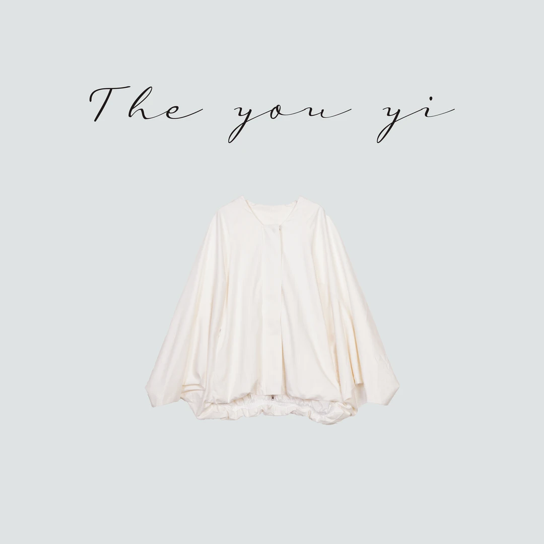 YOUYI /“高奢本然”宽松廓形花苞边短外套 /小众设计中大码显瘦