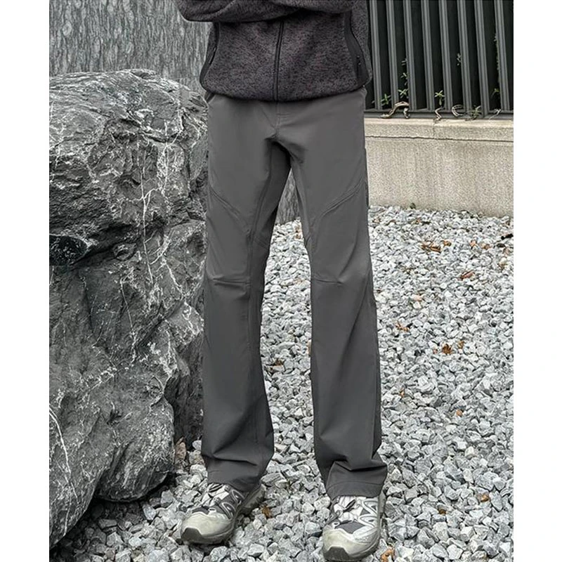 3D立体弯刀城市户外秋冬季加绒加厚冲锋裤男士设计直筒登山裤长裤