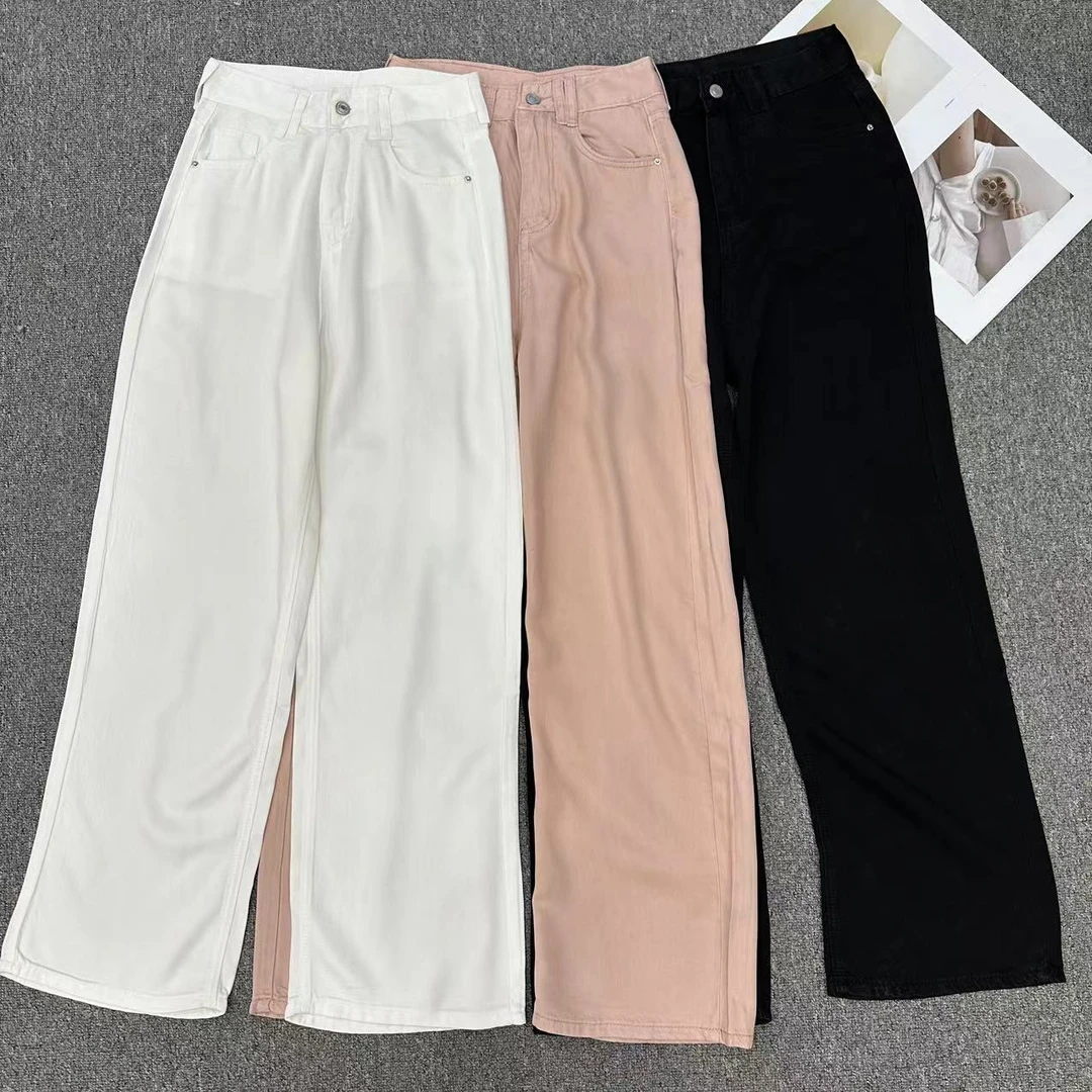 【周周家】K1670濮院春夏季桑蚕丝休闲裤纯色垂感直筒裤休闲时尚