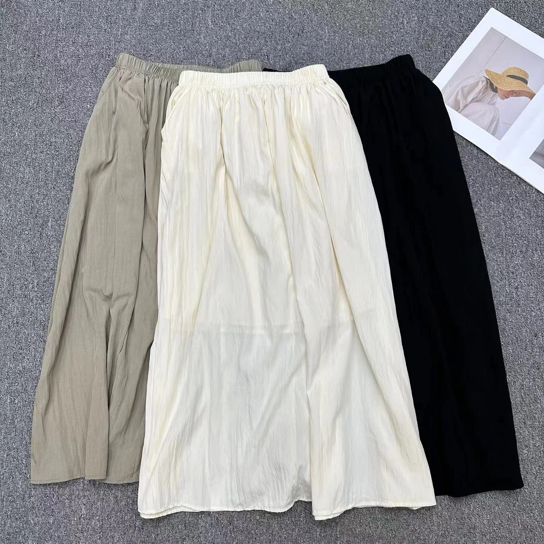 【周周家】Q1062濮院春季新款半身裙纯色松紧腰休闲时尚田园风女士