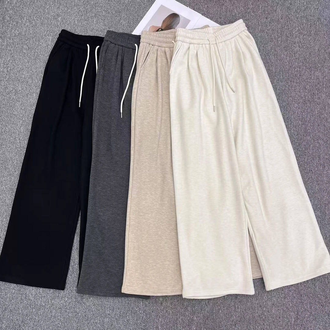 【周周家】K3067濮院秋冬季绵羊毛休闲裤女士纯色休闲时尚街头风