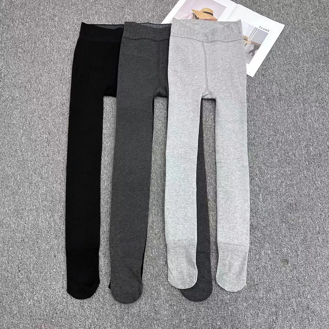 【周周家】K3147连袜款加绒加厚濮院秋冬季外穿打底裤纯色女士休闲