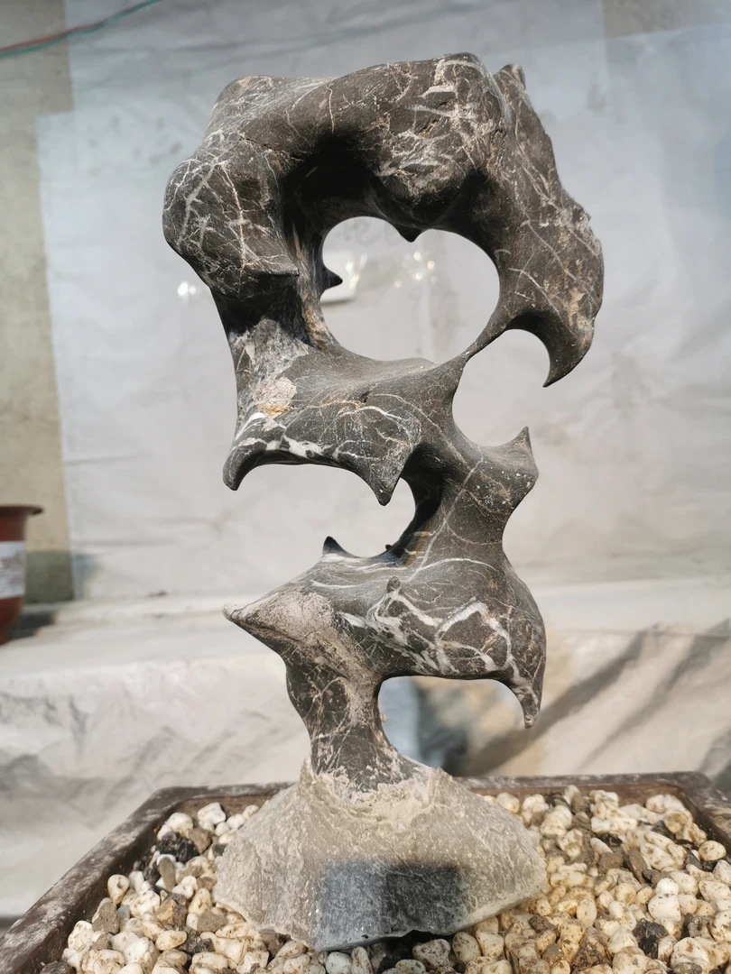 奇石摆件附石开槽