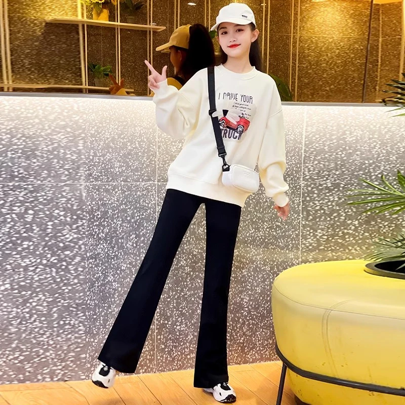 女童套装春季2024新款大童春季初中生女装休闲时尚洋气女孩两件套