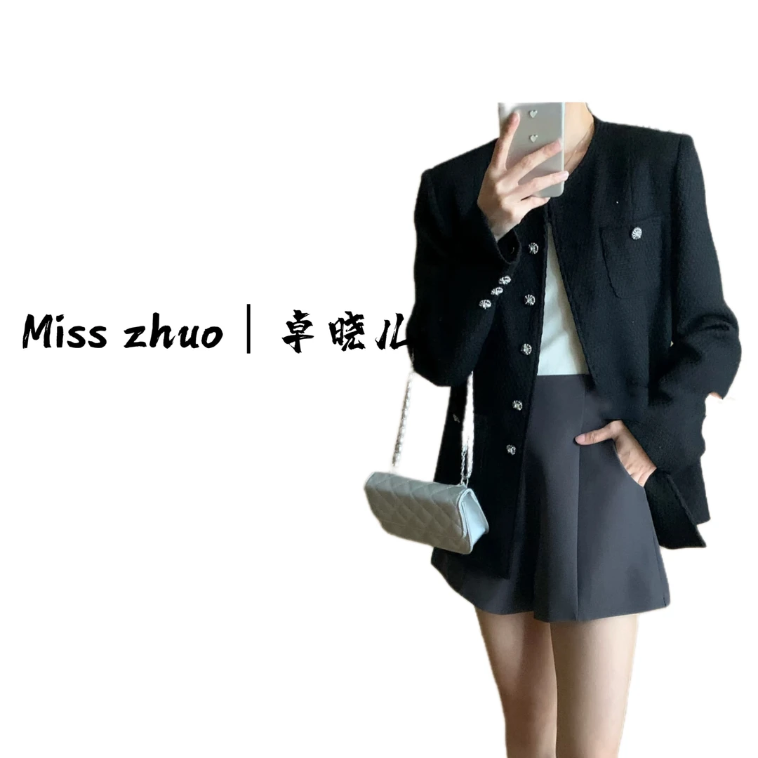 卓晓儿｜Miss zhuo 小香风中长款外套 轻奢粗花呢早秋
