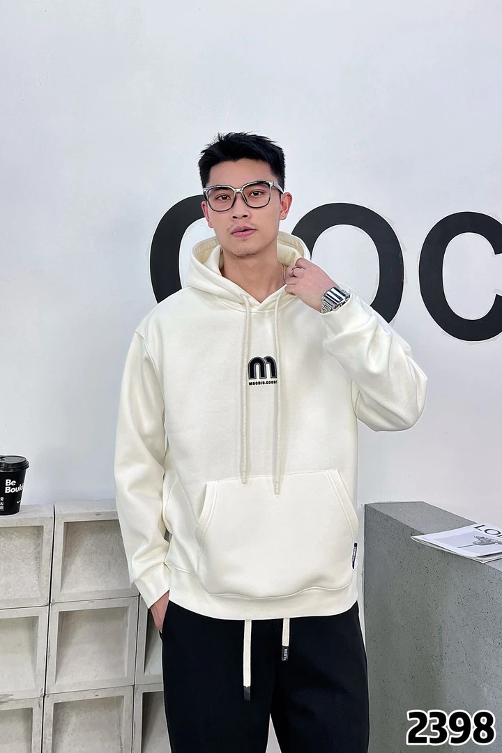 时尚男士加绒连帽卫衣冬季新款韩版休闲百搭长袖上衣