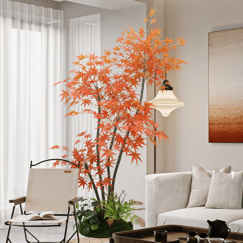 【居家好物】仿真红枫树盆栽落地花酒店大型商场橱窗仿生绿植室内
