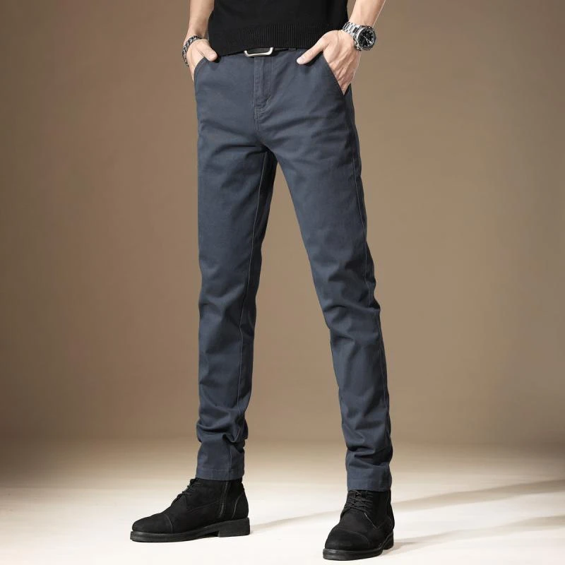 jeep吉普高端秋冬新款男士休闲裤弹力小脚西裤修身直筒长裤子百搭