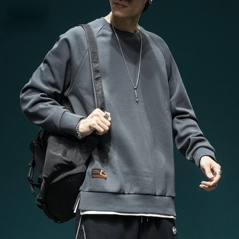 jeep吉普潮牌假两件卫衣男宽松加肥加大码百搭长袖打底衫男装上衣