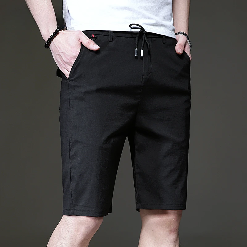 夏季休闲短裤男外穿宽松直筒冰丝五分裤薄款透气运动潮流男士中裤