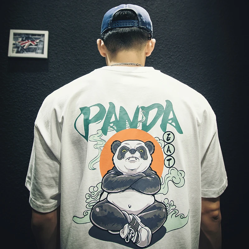 夏季棉质短袖t恤男ins潮牌印花宽松大码半袖胖子加肥加大白色体恤