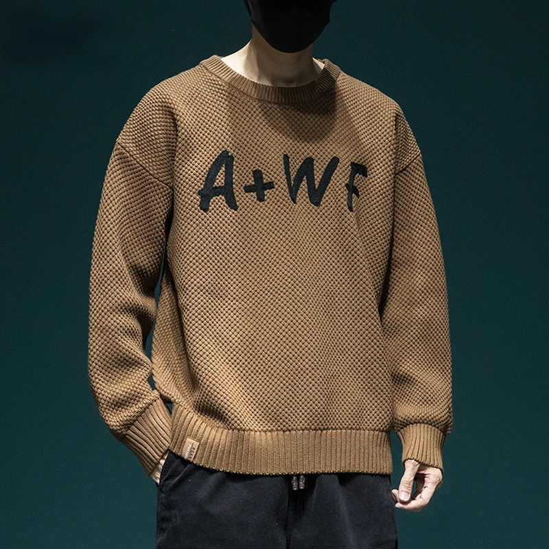 jeep吉普美式圆领毛衣男宽松大码高端长袖打底衫秋款男装针织上衣