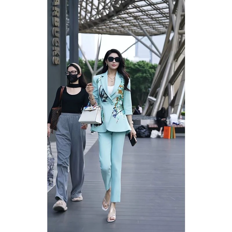 国风绣花两件套春秋气质休闲夏季韩版春季女神范小个子夏款