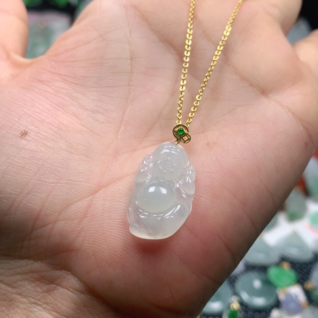 【闪购商品】翡翠吊坠(不含链)18K金镶嵌
