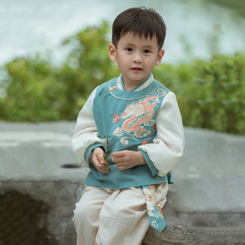 【小蛟龙】男童汉服春秋套装中国风儿童古风唐装宝宝中式长袖国学服