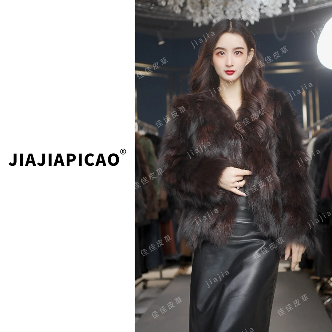 【岁岁暖】61355 皮草 超多狐狸毛毛保暖短款皮草外套