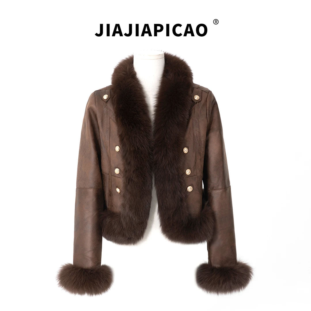 【ZKM】佳佳推荐  新品气质短款兔毛狐狸毛皮草外套 /15370