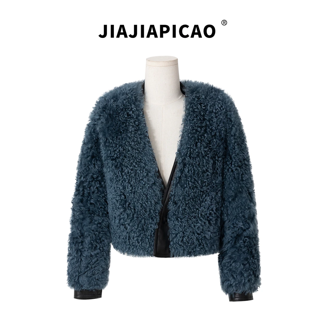 【小奶卷】新款气质百搭羊羔毛短款外套/21350