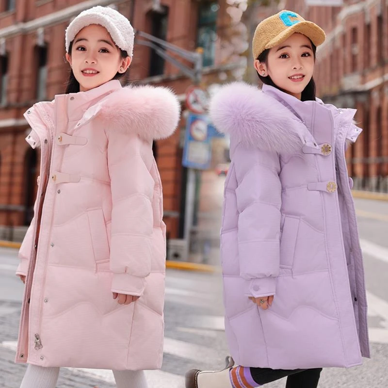 巴拉巴拉童年2024新款儿童羽绒服女童中长款中大童洋气冬装外套亲
