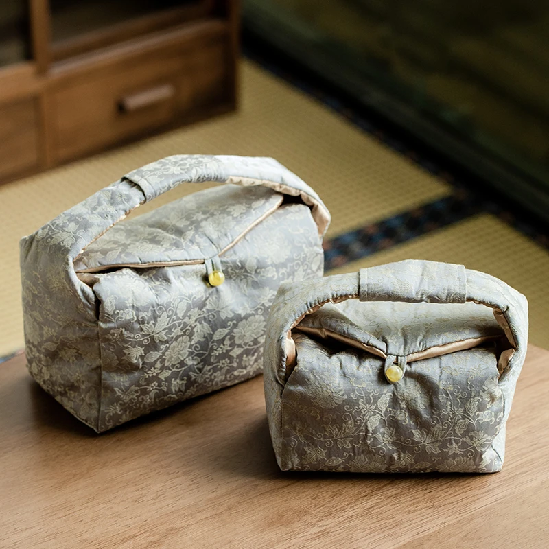 德白织锦户外旅行茶具提梁收纳袋茶事包旅行便携盖碗杯茶壶收纳包
