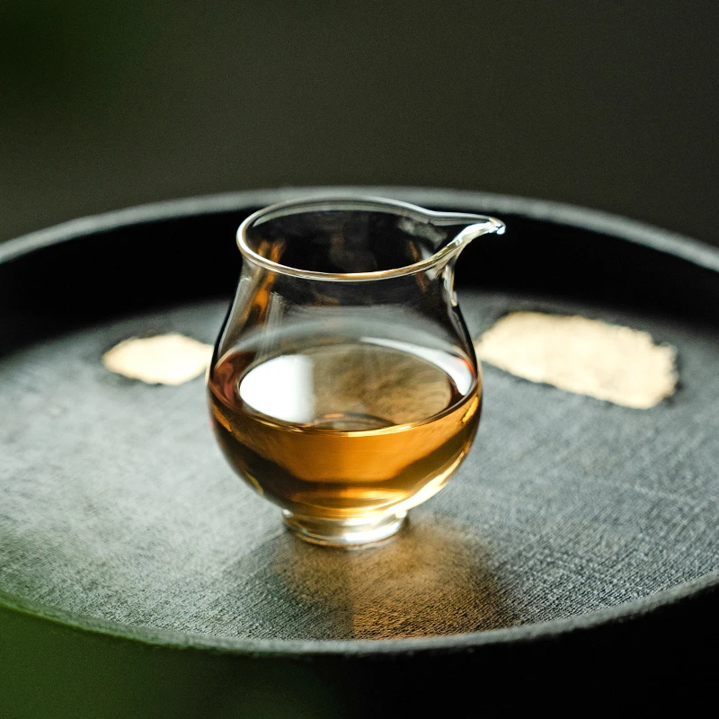 德白玻璃公道杯耐热高硼硅过滤杯透明手工功夫茶具白茶陈皮分茶器