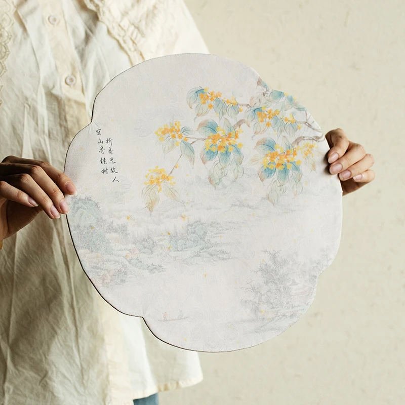 海棠桂花云纱双面茶席中式禅意复古桌旗布茶桌隔热垫壶承桌布配件