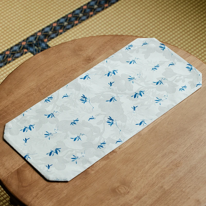 德白云纱兰花一人干泡小茶席新茶桌垫布茶台桌旗家用茶旗泡茶垫子